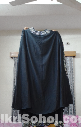 Black pockat sleeve abaya